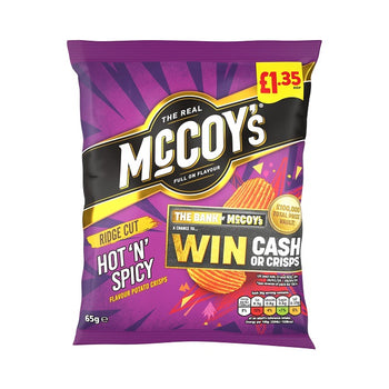 McCoy's Hot N Spicy Ridge Cut Crisps Sharing Bag 65g