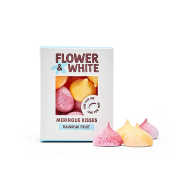 Flower and White Rainbow Fruit Meringue Drops For Christmas 100g