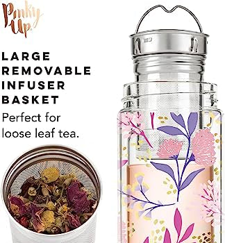 Pinky Up - Blair™ Botanical Bliss Glass Travel Infuser Mug