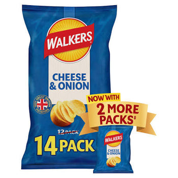 Walkers Cheese and Onion Crisps 14 Pack - 14x25g