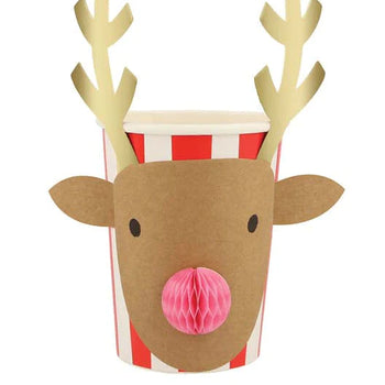 Meri Meri Christmas Rudolph Cups - 8 Pack