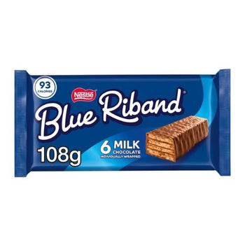 Nestle Blue Riband Chocolate Wafer Biscuit. 6 Pack Individually Wrapped 108g