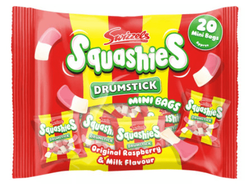 Swizzels Squashies Drumstick Raspberry and Milk Flavour. 20 Pack - 20 Mini Bags.