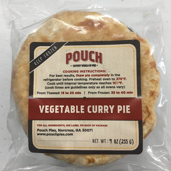 Pouch Pies Vegetable Curry Pie 255g  1/2lb Ship Weight