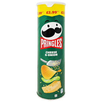 Pringles Cheese and Onion Tube 165g – Made in the UK