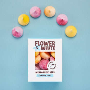 Flower and White Rainbow Fruit Meringue Drops For Christmas 100g