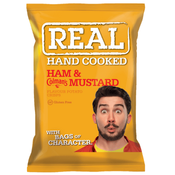 REAL Handcooked Crisps - Ham & Mustard 35g