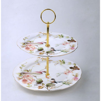 Magnolia Garden Scallop Rim 2 Tier Set