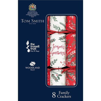 Tom Smith Christmas Traditional Family Crackers Red and White 8 x 12.5"