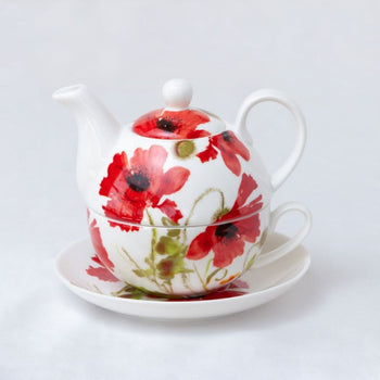 Poppy Bloom 4 Piece Tea for One