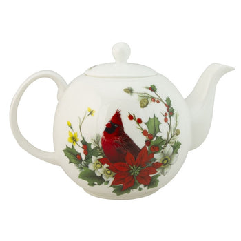 Cardinal Poinsettia Bone China Teapot