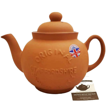Brown Betty Hand Made 4 Cup Classic Terracotta Teapot with Logo