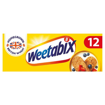 Weetabix 12's. The whole grain cereal. 215g/8oz. Product of the UK