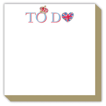Rosanne Beck Mini Luxe Notepad -To Do List - Crown and Flag Heart