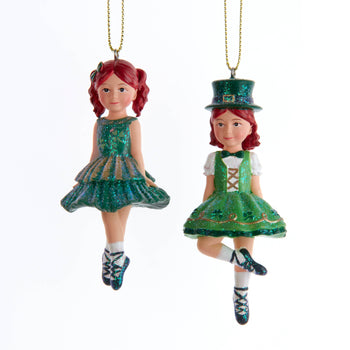 Kurt S. Adler, Inc. - Irish Dancing Girl Ornaments, 2 Assorted -1 Piece