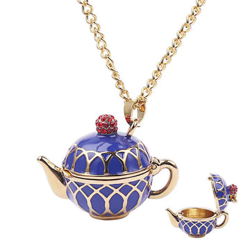 Secret Compartment Teapot Necklace 80cmh