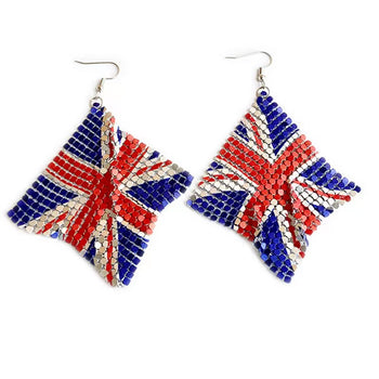 Union Jack Mesh Flag Earrings