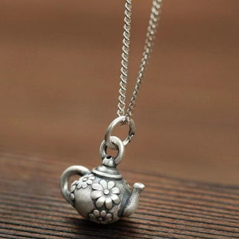 Silver Teapot Necklace