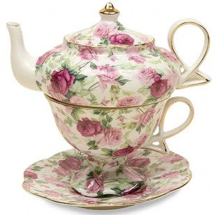 Floral Chintz Bone China Tea for One