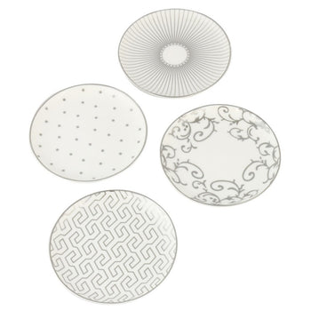 Silver Geo 4 Piece Coaster Set, Gift Boxed