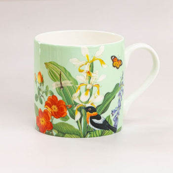 Mint Tropical Bone China Coffee Mugs, Set of 4