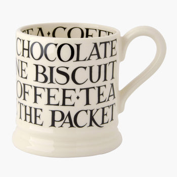 Emma Bridgewater - Black Toast All Over Writing 1/2 Pint Mug