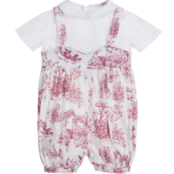 PHILOMENO SET in toile de jouy burgundy Size 12 Months