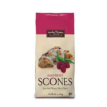 Sticky Fingers Raspberry Premium Scone Mix 16oz (12 servings).