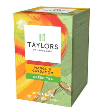 Taylors of Harrogate - Mango & Cardamom Green Tea. 20 Teabags individually wrapped.
