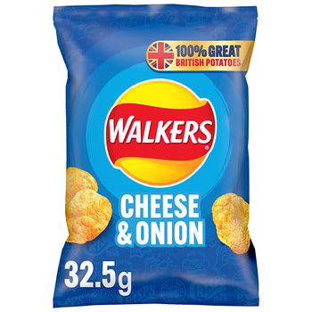 Walkers Cheese & Onion Crisps. 32.5g