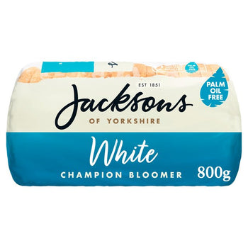 Jackson's of Yorkshire Medium Sliced White Bread. 800g/1lb12oz (Do Not Defrost)  1.5 lb Ship Weight (Only one loaf per order)