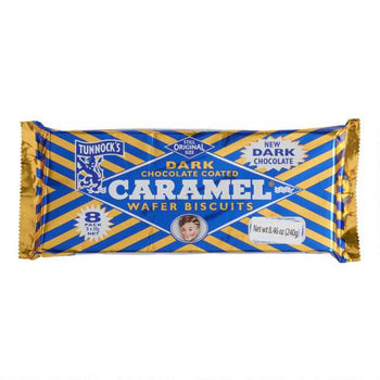 Tunnocks Dark Chocolate Caramel Wafer 8 Pack