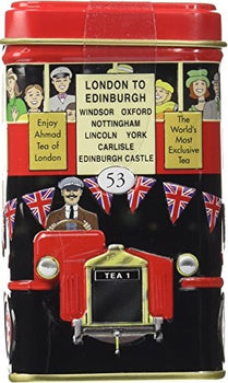 Ahmad London Bus Tea Caddy/Money Box with 20 English Breakfast tea bags.