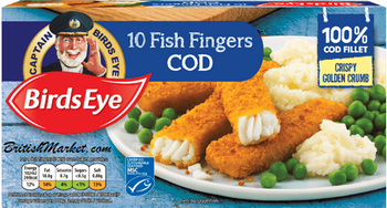 Birds Eye Cod Fish Fingers 10 Pack - 100% Cod Fillet 300g - Ship weight 1/2lb