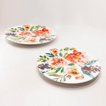 Butterfly Garden 12in Round Platters. Set of 2