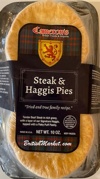 Cameron's Scottish Steak & Haggis Pies. 2 Pack ($4.97 Per Pie) - 1/2 lb Ship Weight