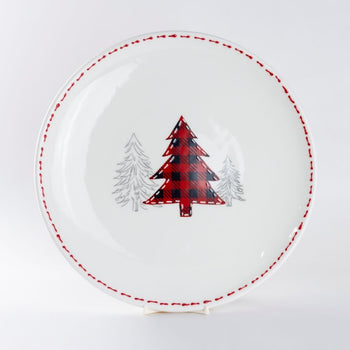 Farm House Christmas Tree Dinner Plates, Set of 4