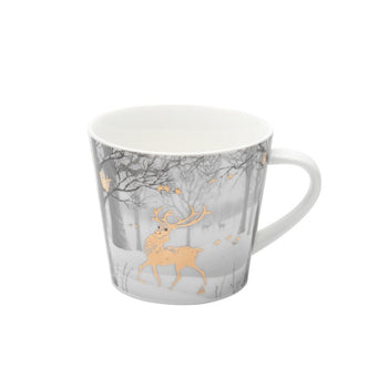 Black Gold 2 Assort Fox and Deer in the Forest V Mugs, Set of 4