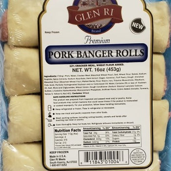 Glen-Ri Sausage (Banger) Rolls 4 Pack 1lb/453g. Ship weight 1 lb