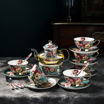 Rose Gold British ceramic tea pot and coffee cups set