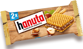 Kinder Hanuta Chocolate Hazelnut Wafer Bars. 2 pack 44g