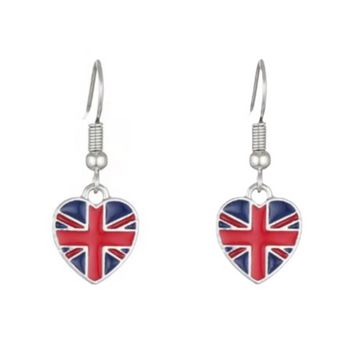 Union Jack Heart Earrings