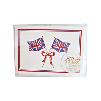 Rosanne Beck Stationary Notes - Hand-Painted Crossed British Flags and Banners