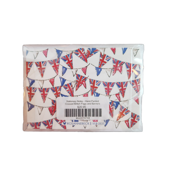 Rosanne Beck Stationary Notes - Hand-Painted Crossed British Flags and Banners