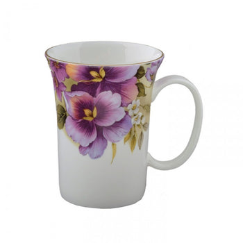 Pansy Trumpet Mugs, Set of 4
