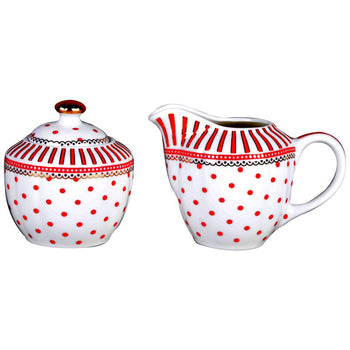 Red Josephine Sugar Creamer Set
