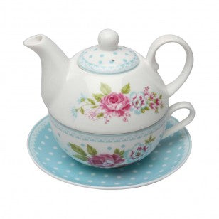 Blue Garden 4 Piece Tea for One Set