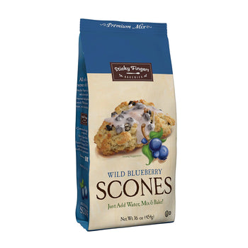 Sticky Fingers Wild Blueberry Premium Scone Mix 16oz (12 servings).