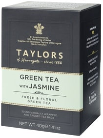 Taylors of Harrogate - Green Tea with Jasmine. 20 individually wrapped Teabags.
