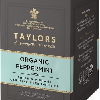 Taylors of Harrogate - Organic Peppermint. 20 Teabags individually wrapped.